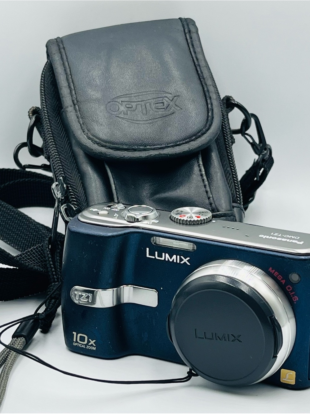 Panasonic Lumix TZ1 Compact Digital Camera in Blue with Case